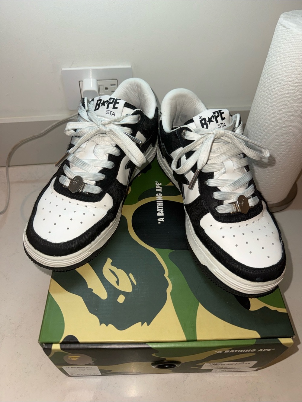 Bape STA Black White Low-Top Sneakers